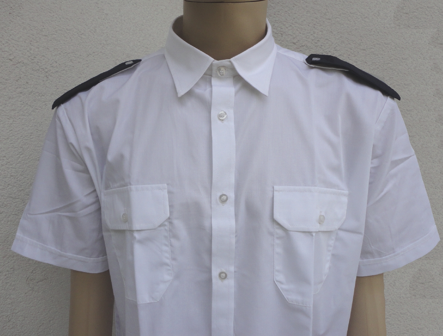 Košile pánská bílá SDH - krátký rukáv, s tm. nárameníky (60 % Bavlna / 40 % PES)
